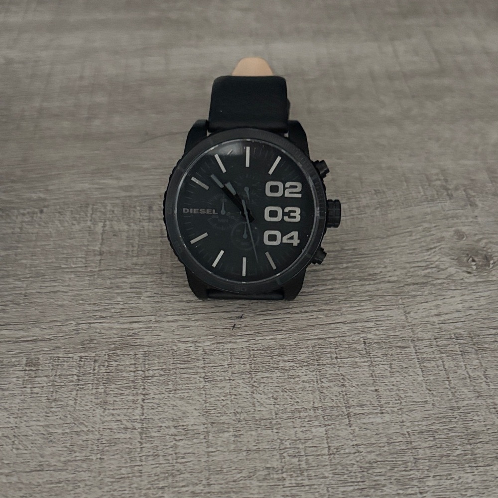 Diesel Matte Black Watch with Bold Numerals
